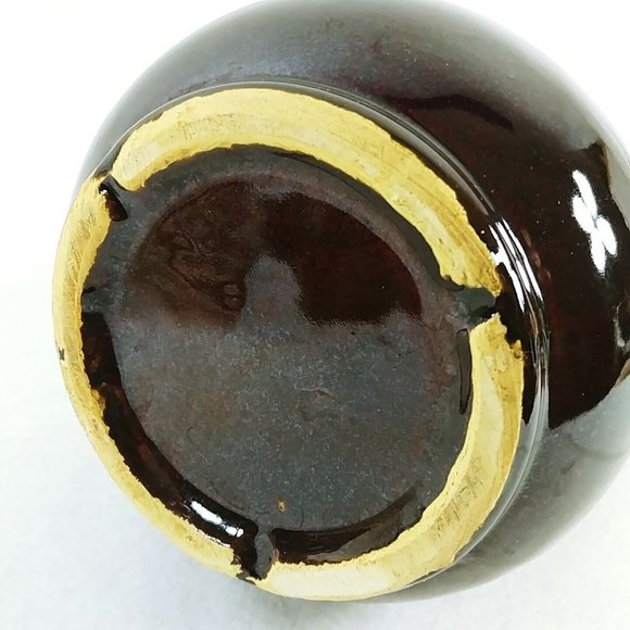 Pitcher Drip Glaze Pottery Brown Cream Farmhouse Country Cottage Vintage Decor - Picture 9 of 9